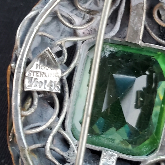 RARE! Vtg. 1940's HOBÉ 1/20 14K STERLING Brooch Pin SIGNED - Picture 11 of 14